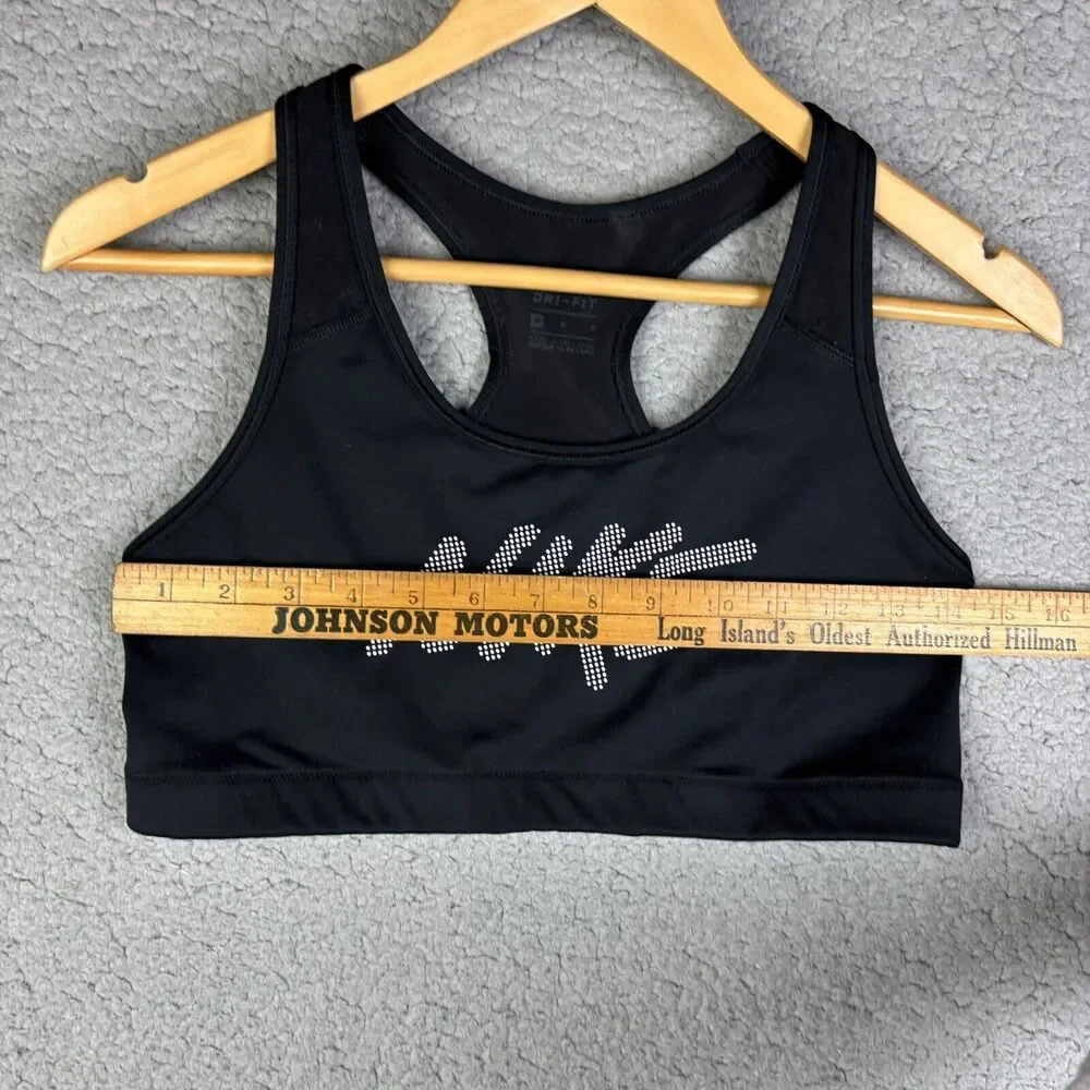 Nike Sports Bra Victory Medium Impact Black White (928871-011) Size M‎ Racerback